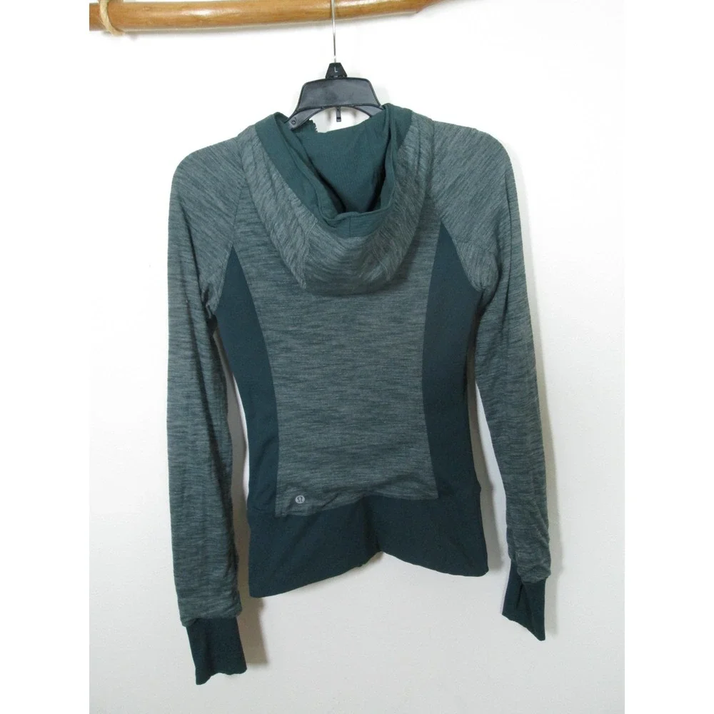 Lululemon Jacket Size 4 Green In Flux Reversible Hooded Zip Up Fitted Activewear